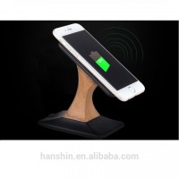 Hot Sale 10W Fast Wooden Bracket Standing Wireless Charging Mobile Phone Holder Wireless Charger